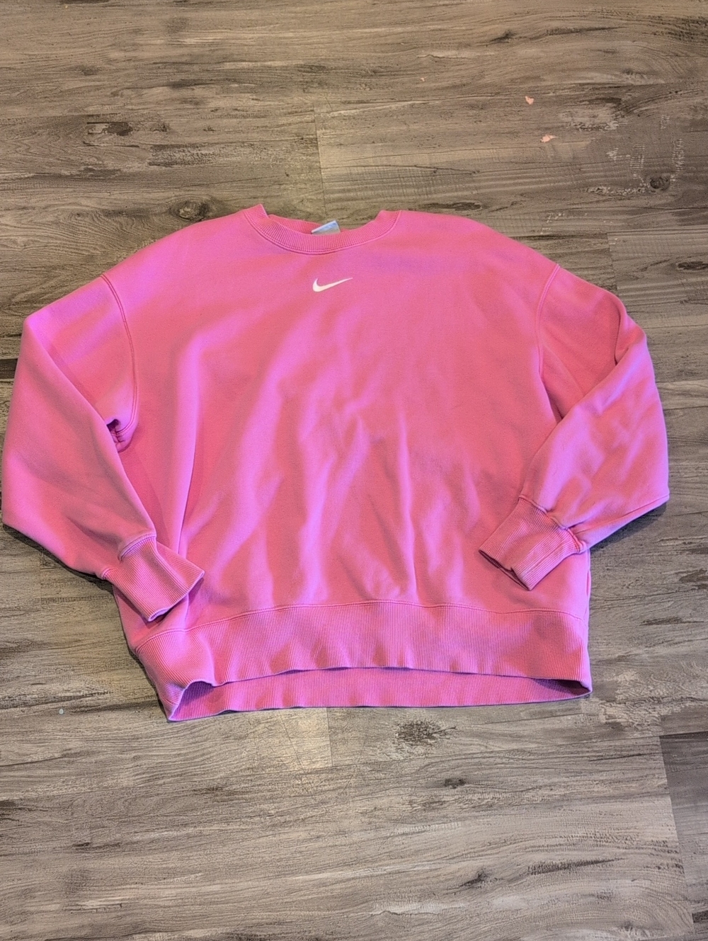 Nike Pink Oversized Swoosh Crewneck Sweatshirt